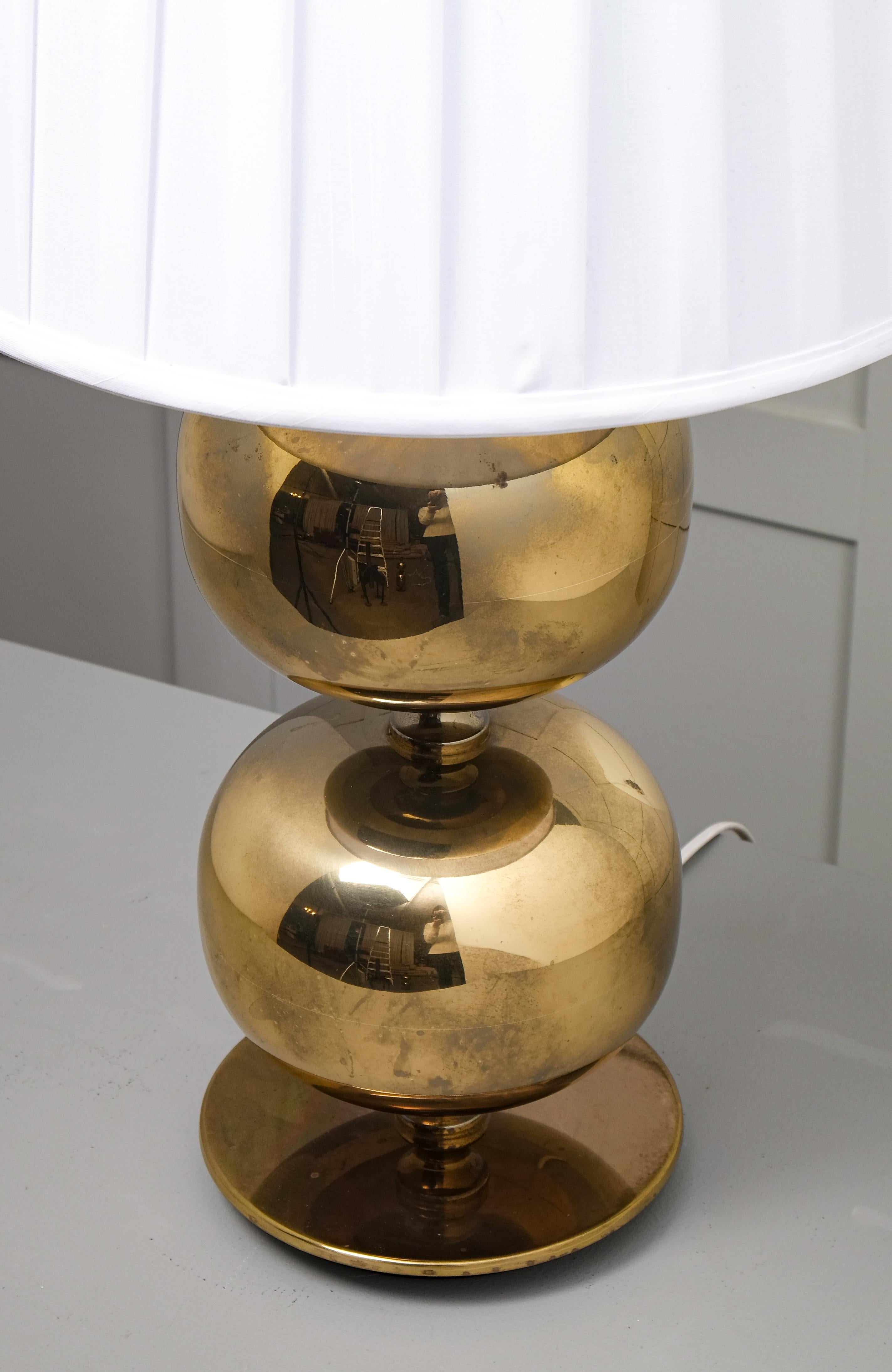 Scandinavian Modern Pair of Swedish Brass Table Lamps, AB Stilarmatur, Tranås, 1960s For Sale