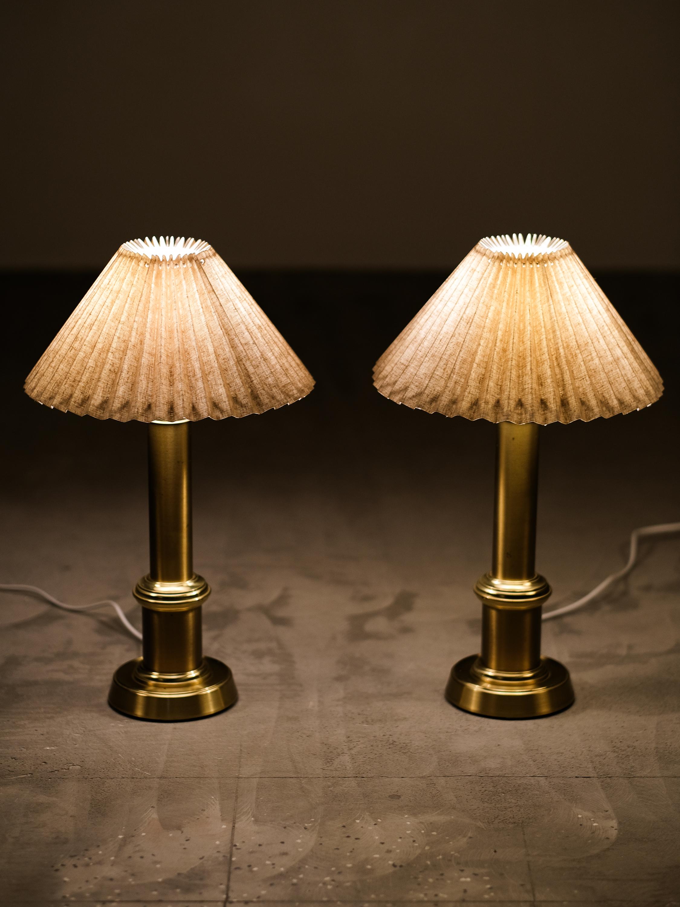 Pair of Swedish Brass Table Lamps by Ewå Värnamo, 1960s 8