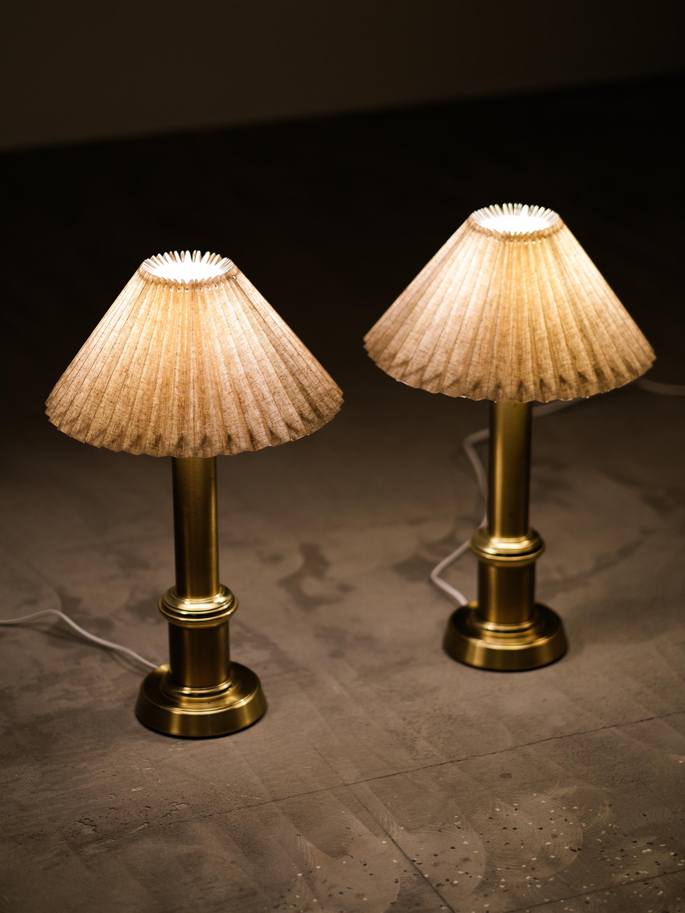 Pair of Swedish Brass Table Lamps by Ewå Värnamo, 1960s 12