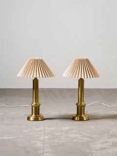 Pair of Swedish Brass Table Lamps by Ewå Värnamo, 1960s