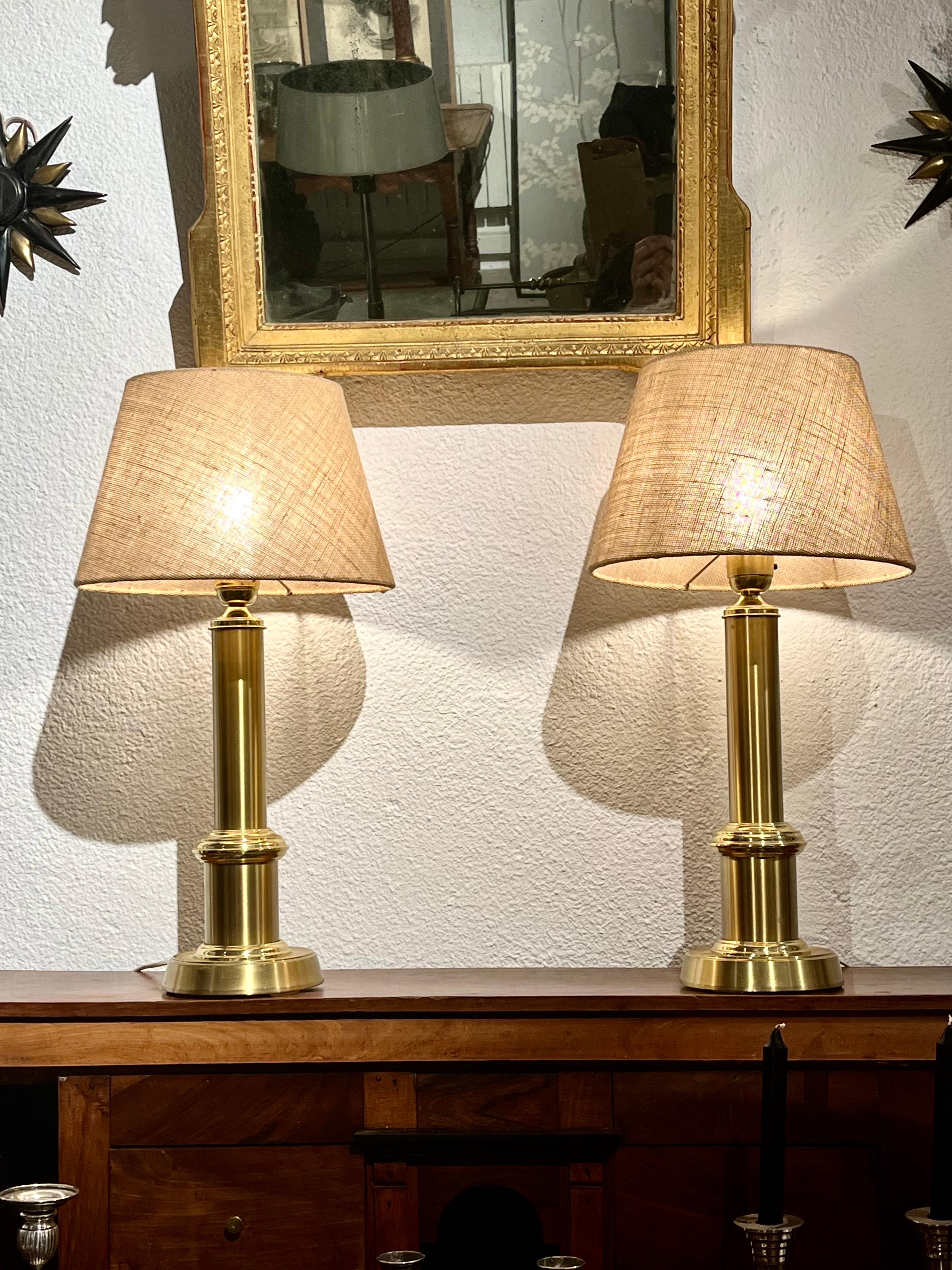 Paire de lampes de bureau suédoises en laiton par  Ewa Varnamo en vente 3