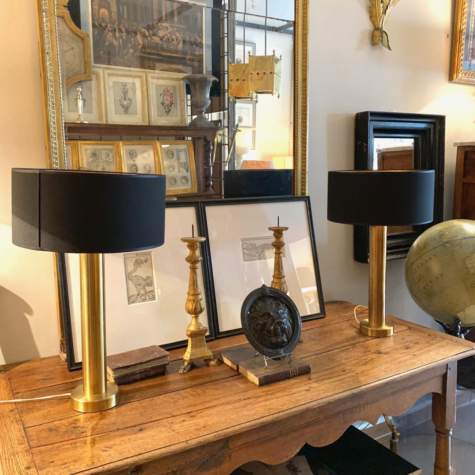 Pair of Swedish Brass Table Lamps by K. Belysning, 1970 5