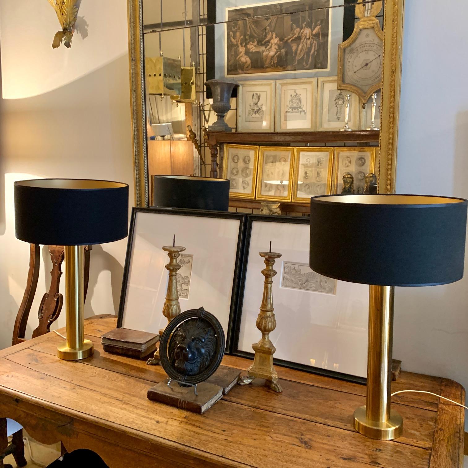 Pair of Swedish Brass Table Lamps by K. Belysning, 1970 7