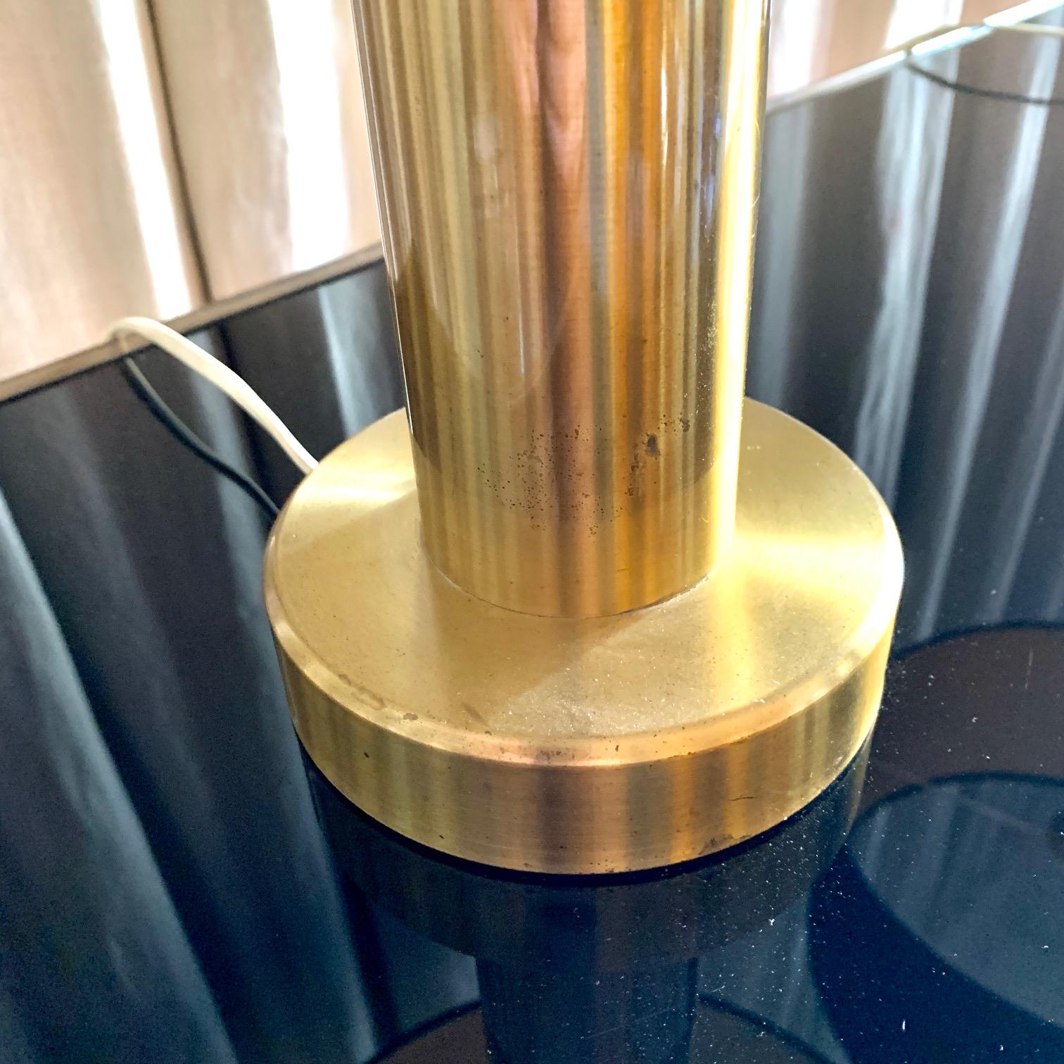 Pair of Swedish Brass Table Lamps by K. Belysning, 1970 In Good Condition In Madrid, ES