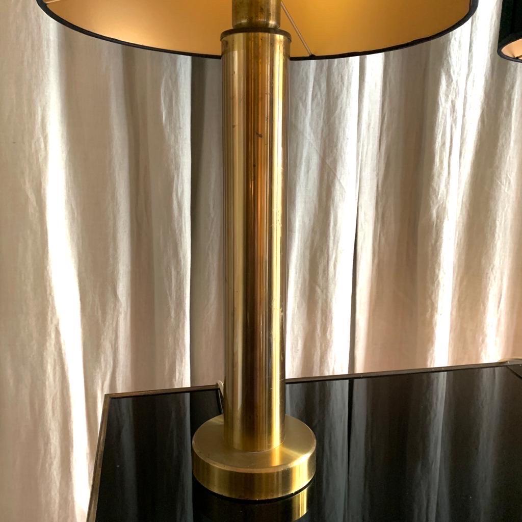 Paire de lampes de bureau suédoises en laiton par K. Belysning, 1970 en vente 1