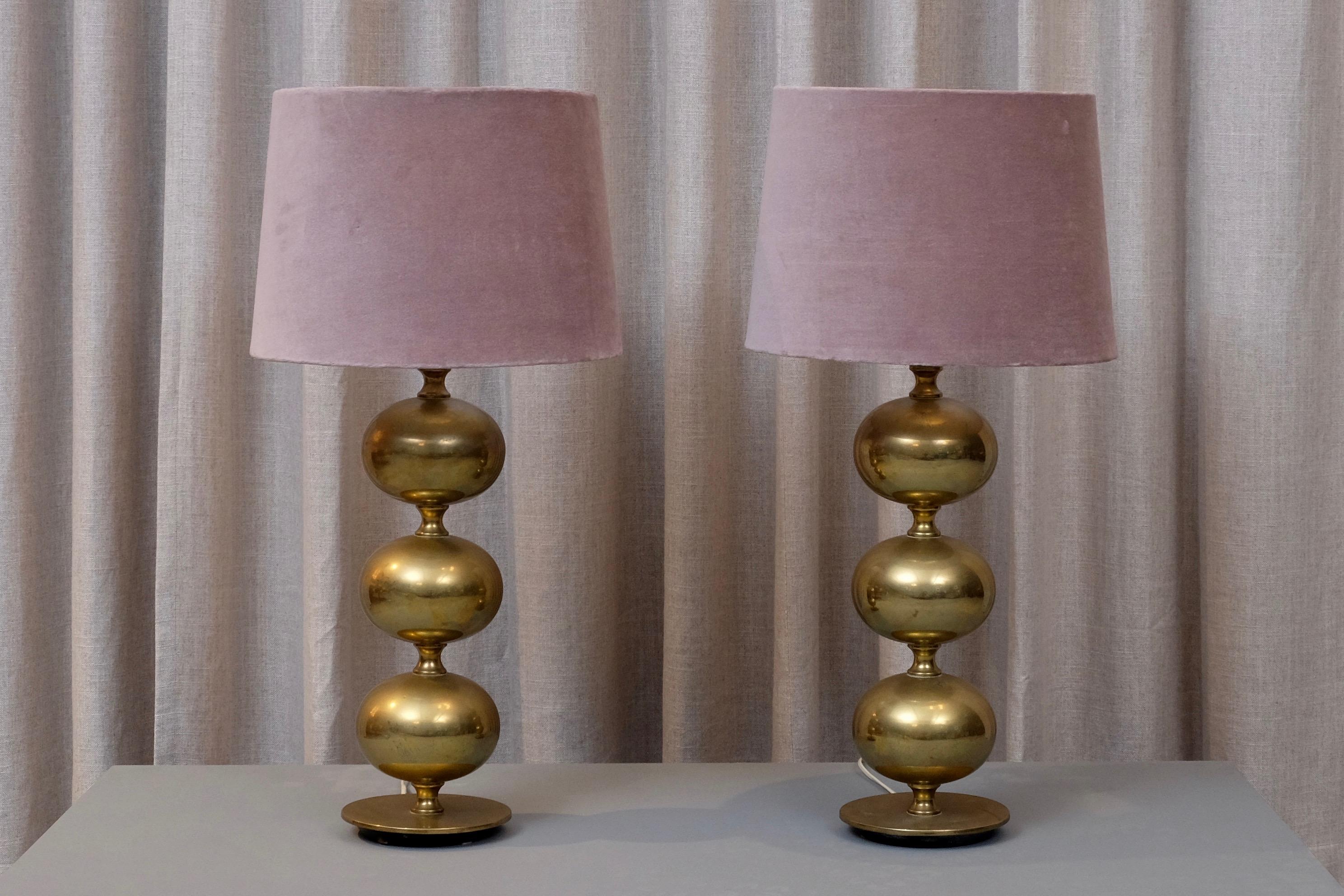 Pair of Swedish Brass Table Lamps by Tranås Stilarmatur, 1960s 5