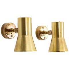 Pair of Swedish Brass Wall Lamps Model V-239 by Hans-Agne Jakobsson