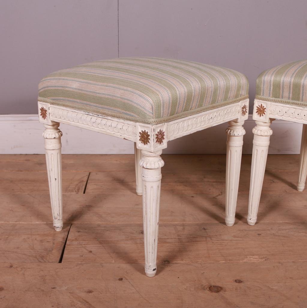 Pair of late 19th C original painted Swedish carved stools in a Gustavian style. 1890.



Dimensions
16 inches (41 cms) wide
16 inches (41 cms) deep
18 inches (46 cms) high.