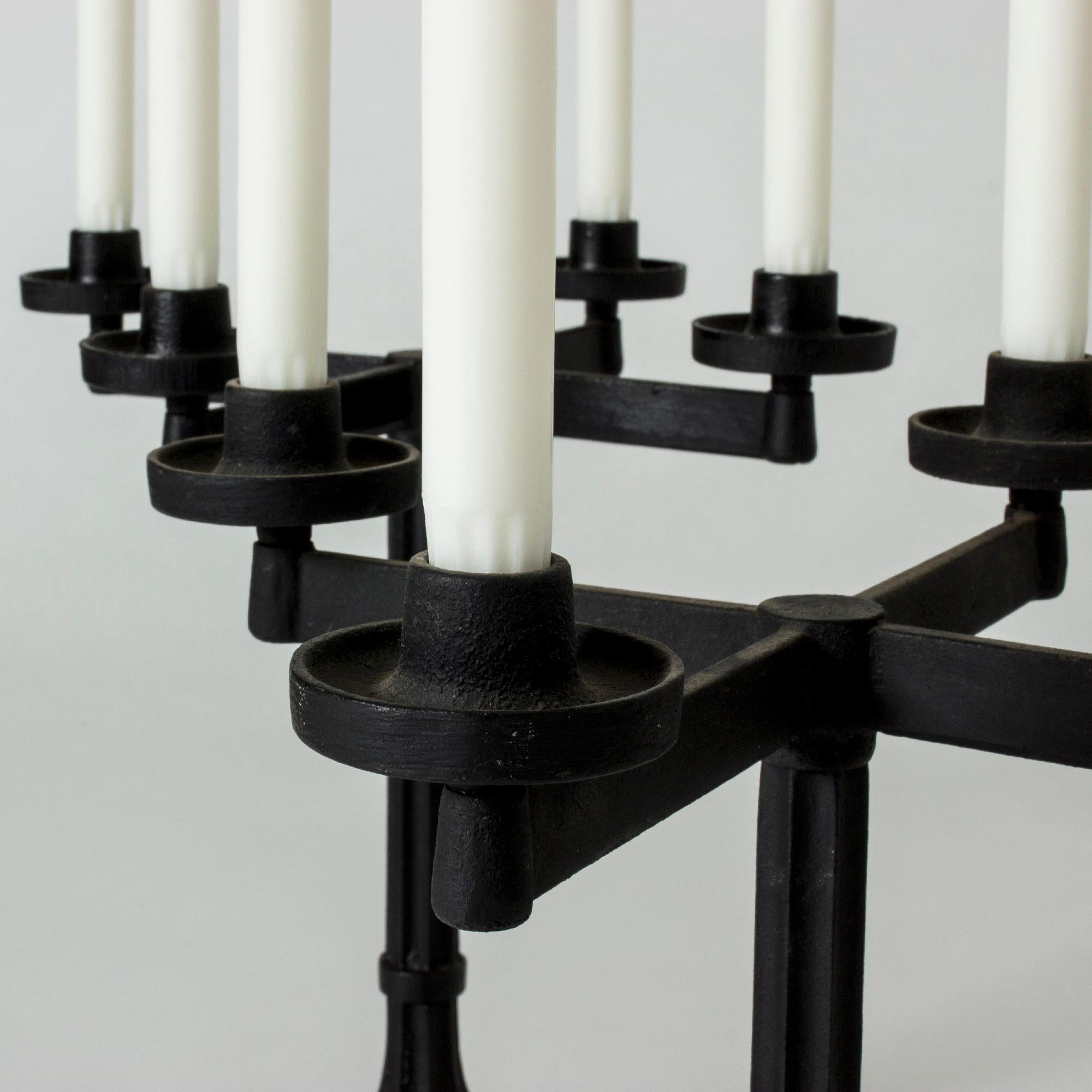 Pair of Swedish Cast Iron Candlesticks Designed by Sigurd Persson for Kockums 3