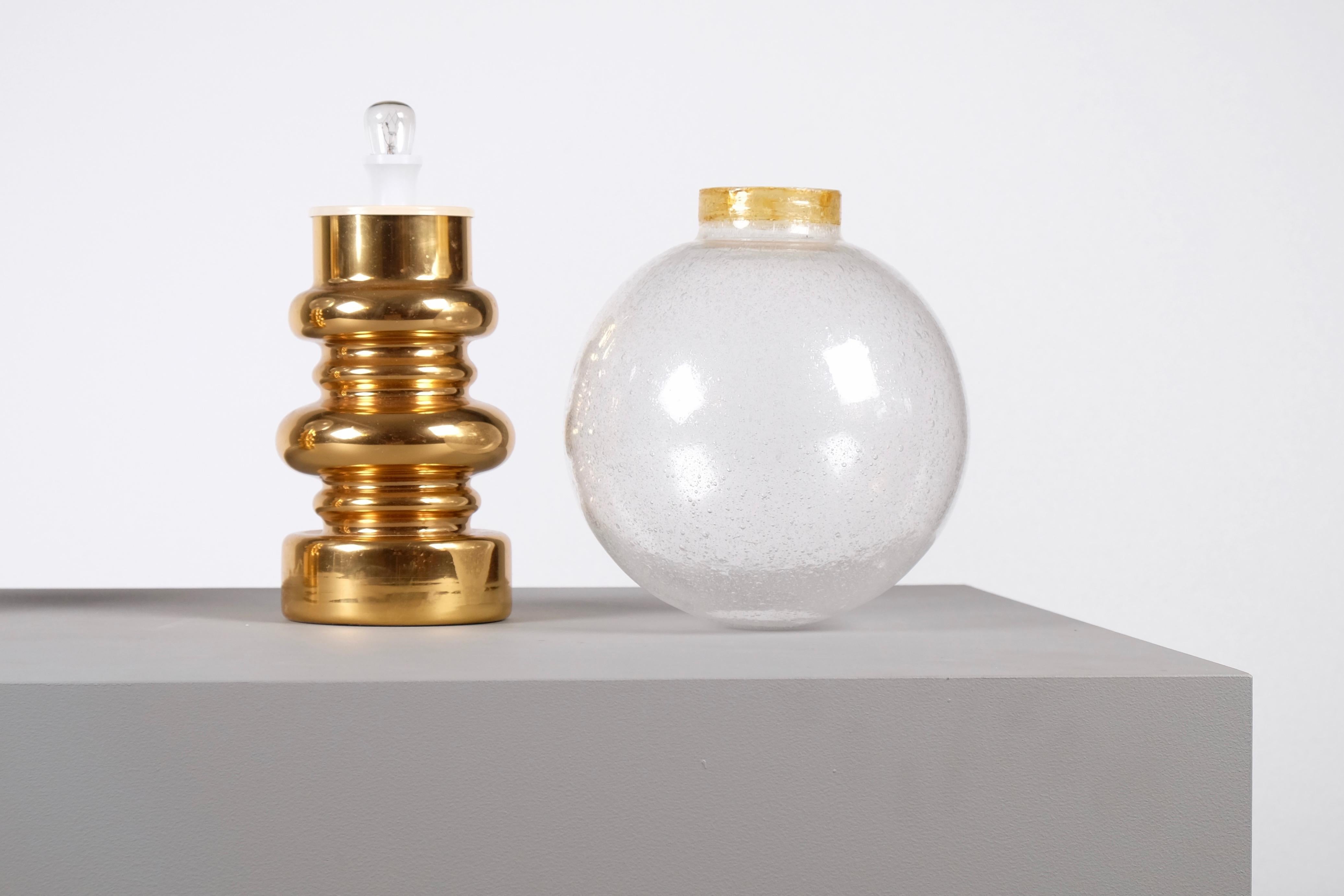 Late 20th Century Pair of Swedish Ceramic and Glass Table Lamps, 1970s For Sale