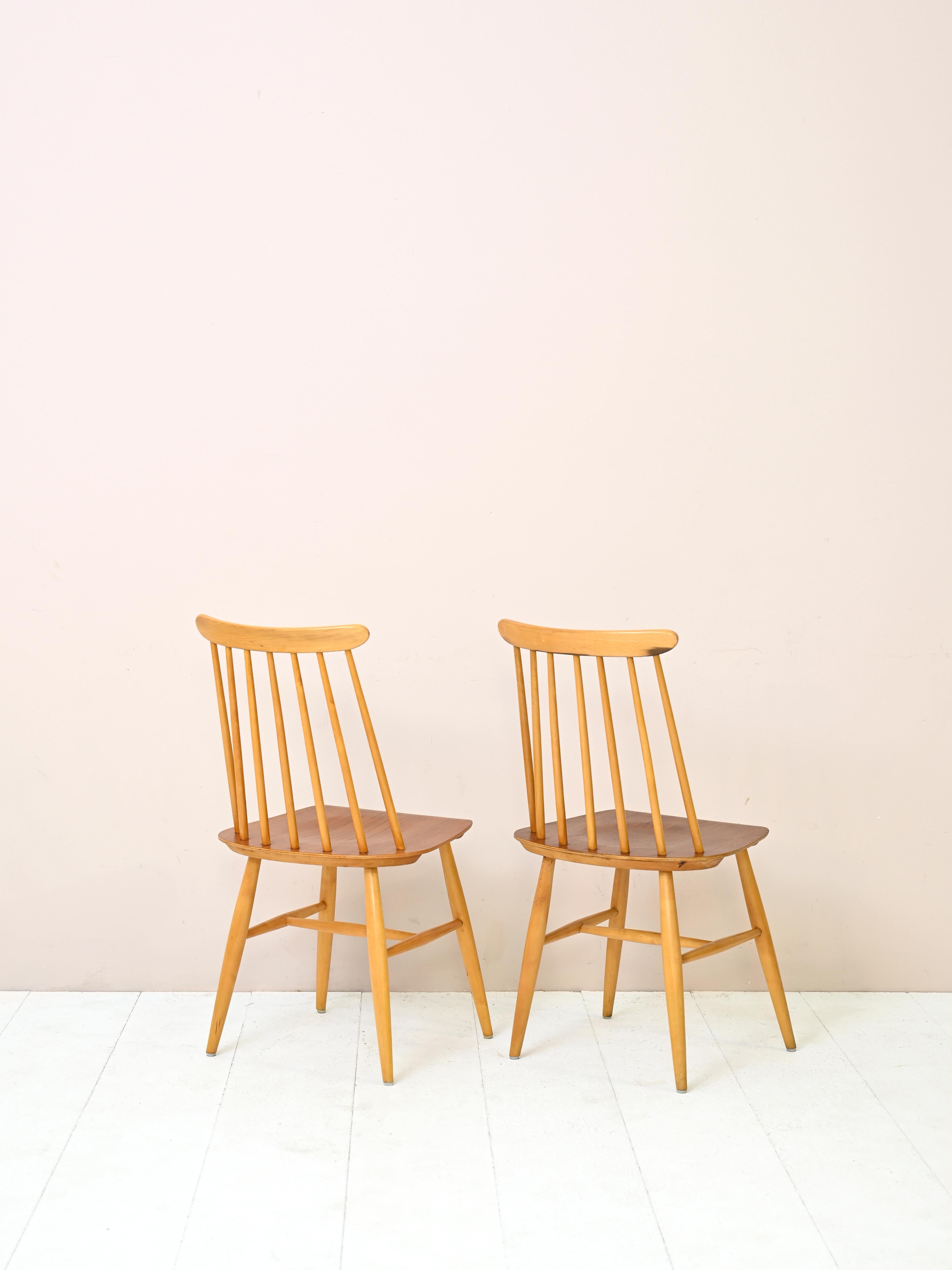 Pair of Swedish Chairs 'Pinnstol' In Good Condition In Brescia, IT