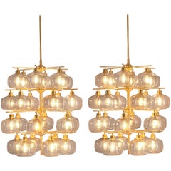 Pair of Swedish Chandeliers by Holger Johansson, 1952