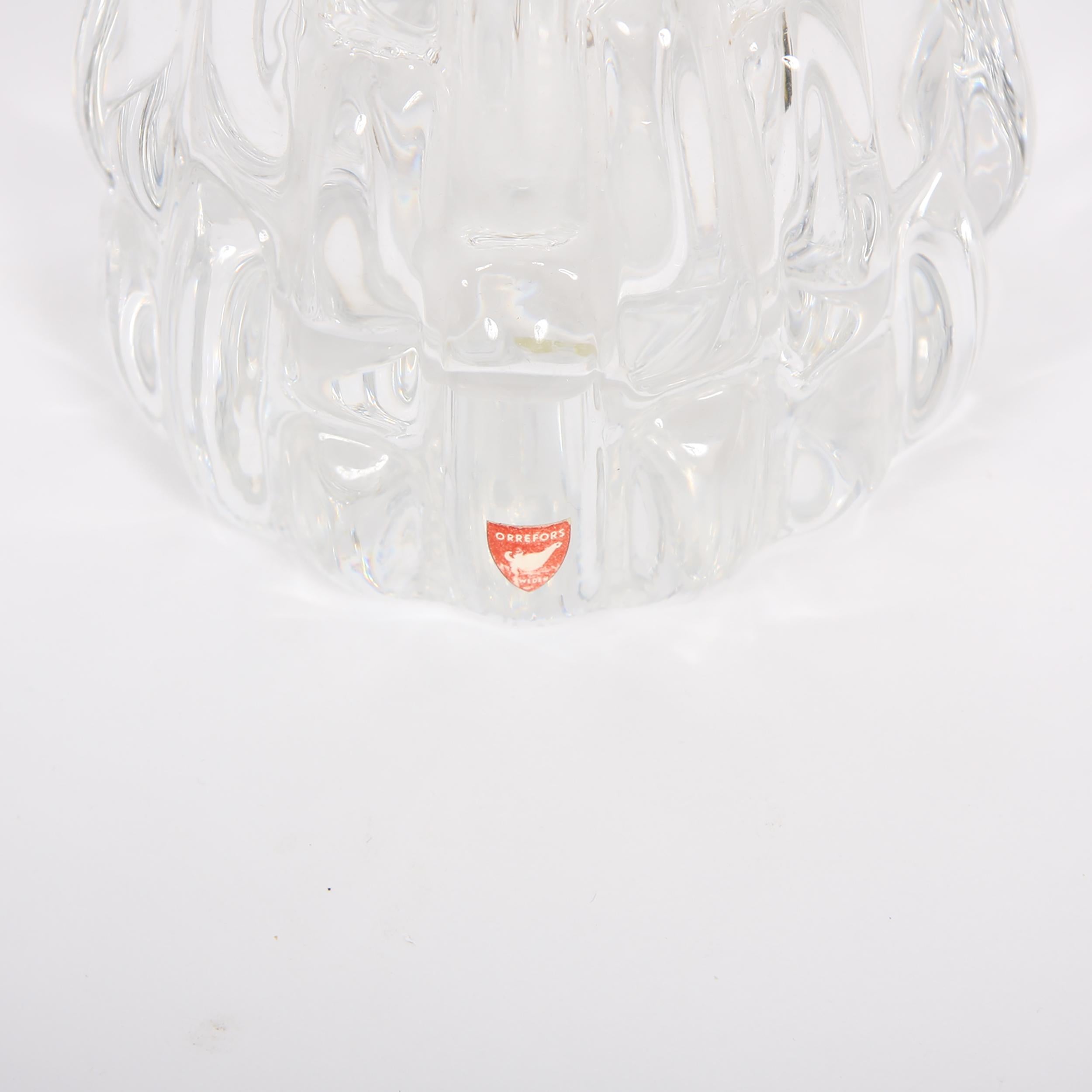 Cut Glass Pair of Swedish Clear Orrefors Lamps