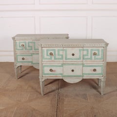 Pair of Swedish Decorated Commodes