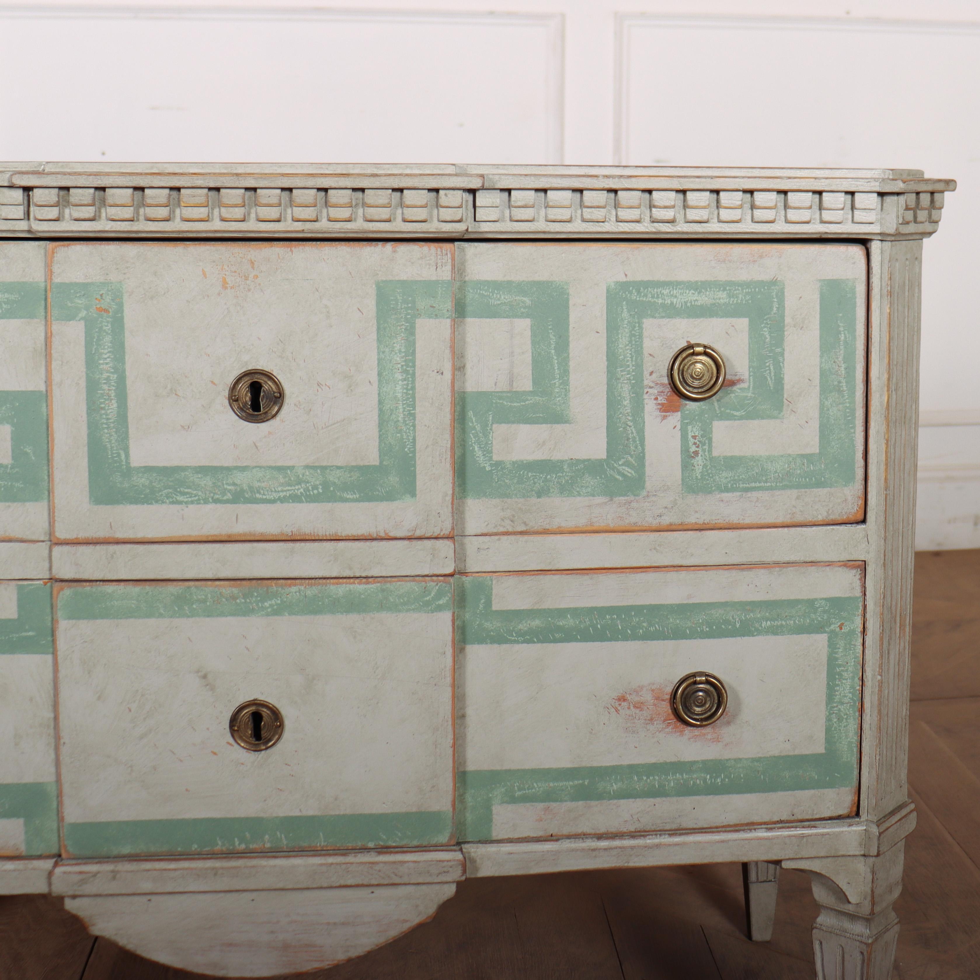 Gustavian Pair of Swedish Decorated Commodes For Sale