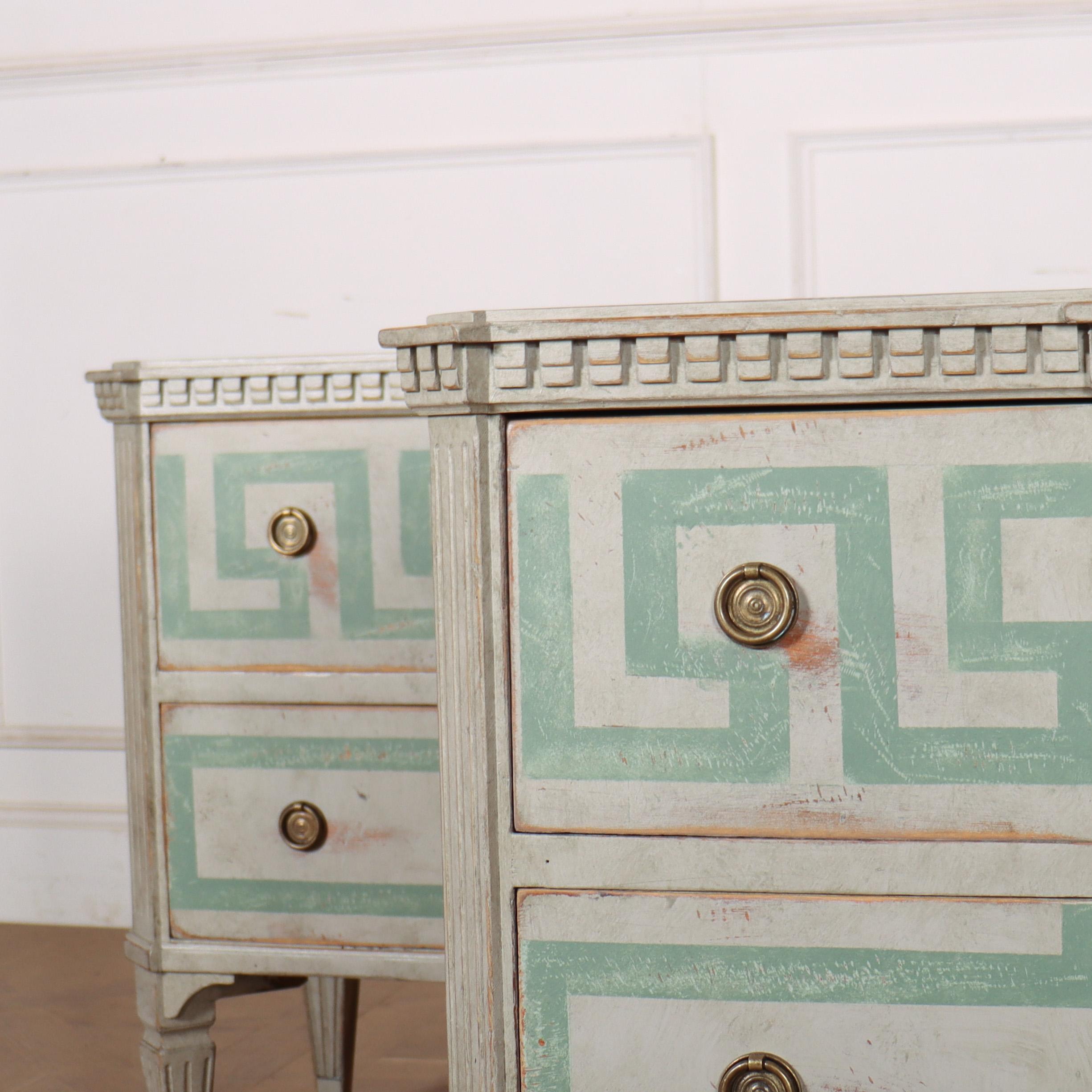19th Century Pair of Swedish Decorated Commodes For Sale