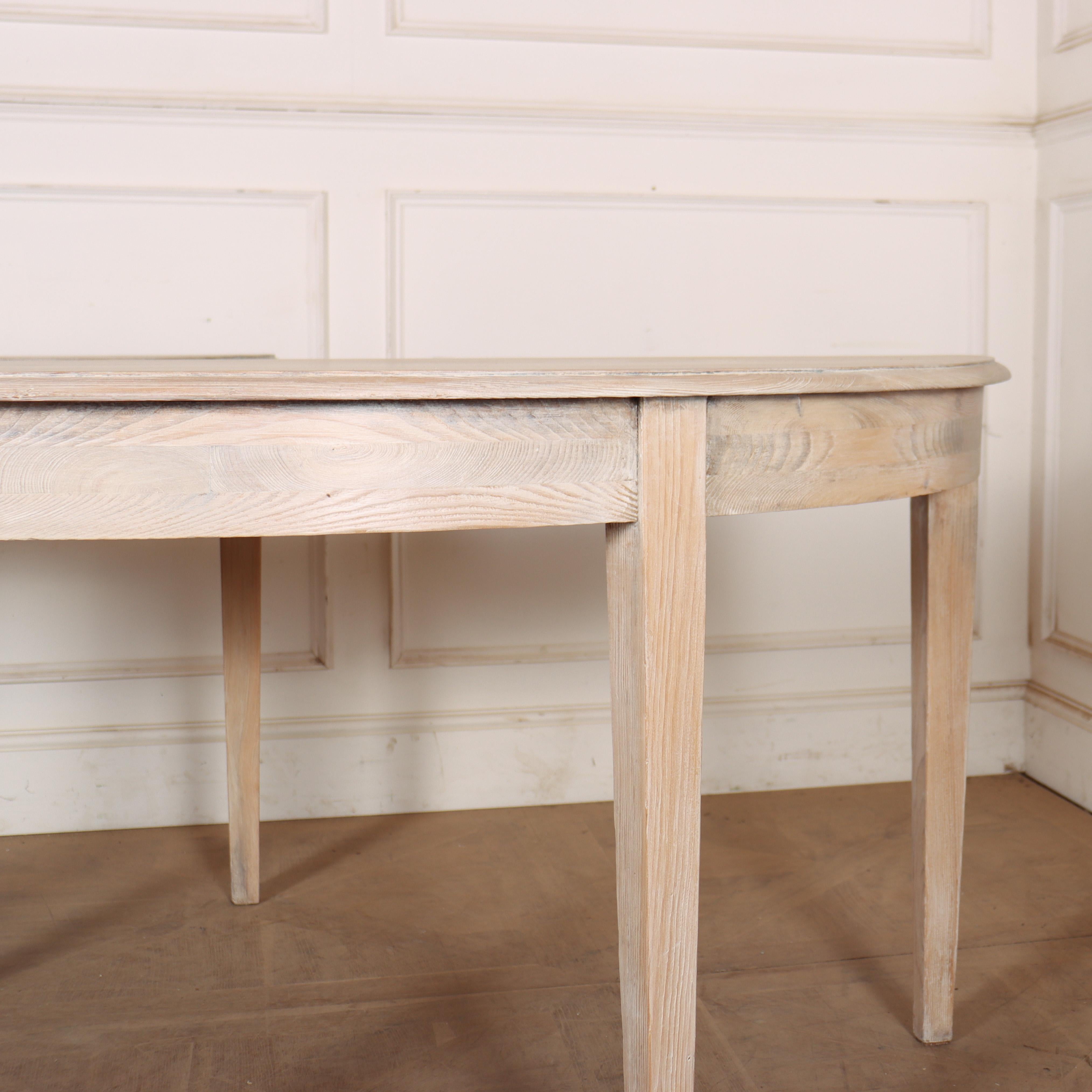 Bleached Pair of Swedish Console Tables For Sale