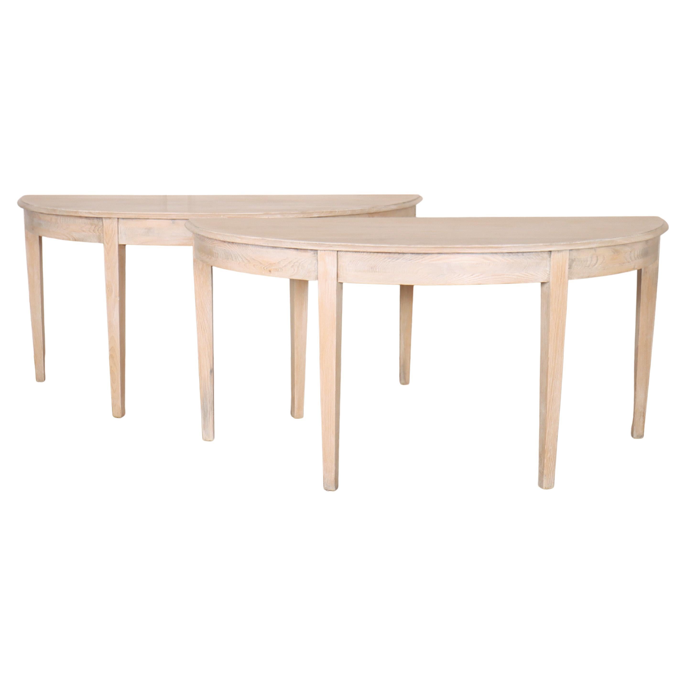 Pair of Swedish Console Tables For Sale