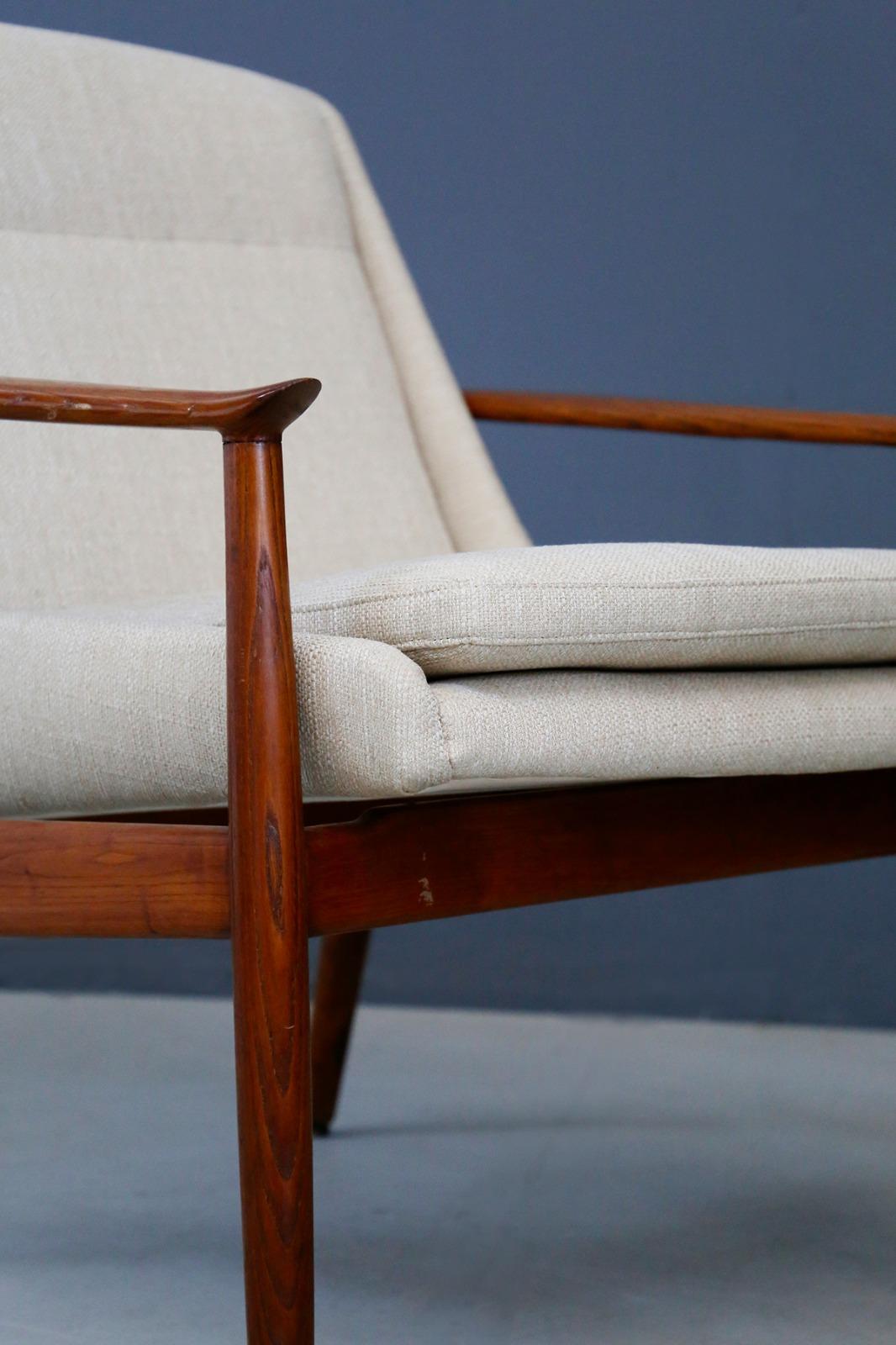 Pair of Swedish Cotton Design Armchairs, 1950s 2