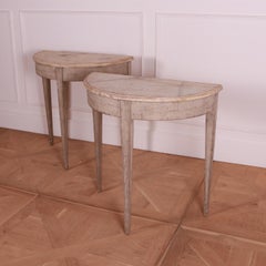 Pair of Swedish Demi Lune Console Tables