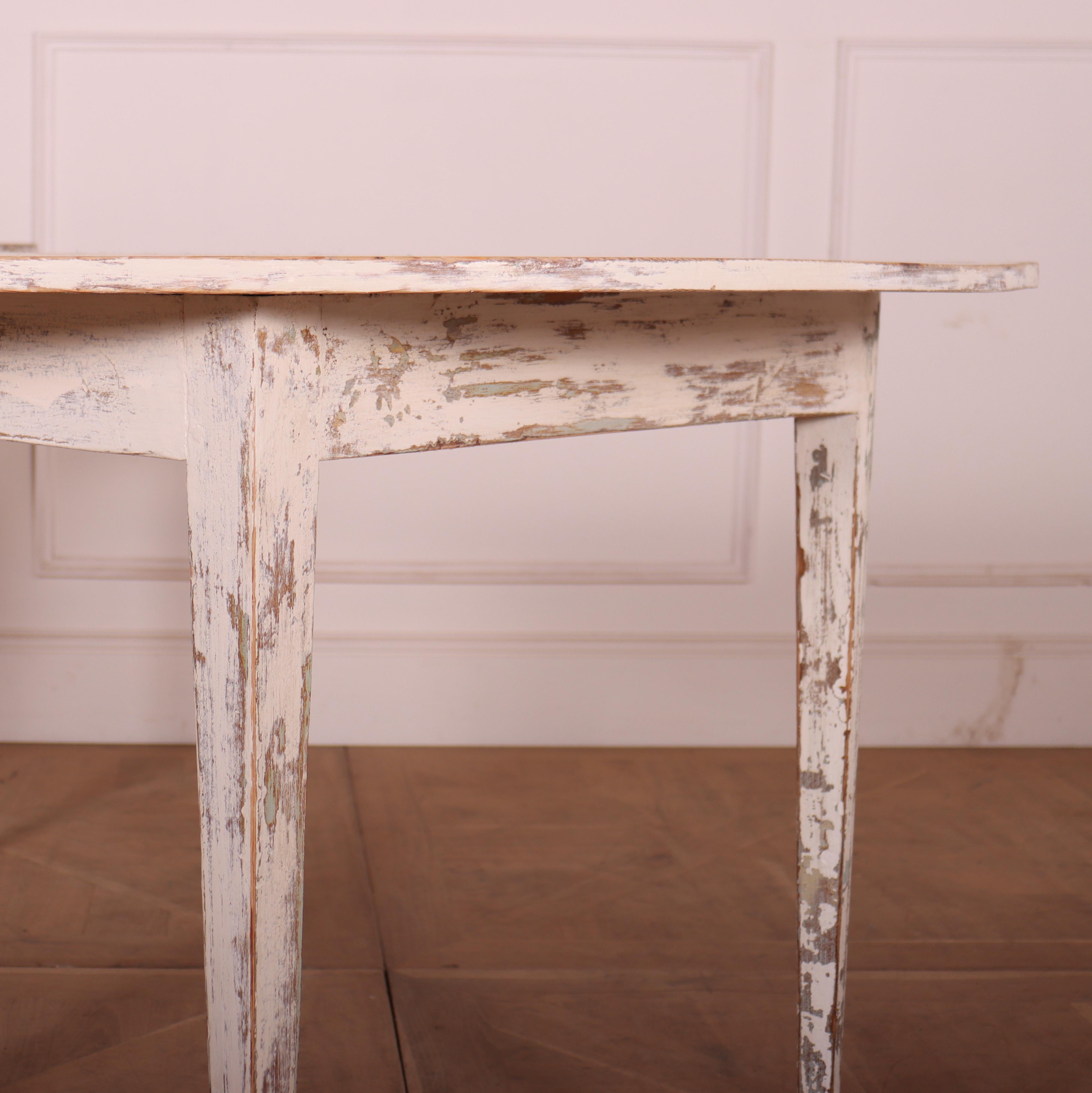 Pair of 19th century original painted pine Swedish demi lune console tables. 1860.



Dimensions
43 inches (109 cms) wide
21.5 inches (55 cms) deep
30 inches (76 cms) high.