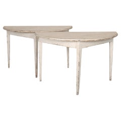 Pair of Swedish Demi-lune Console Tables