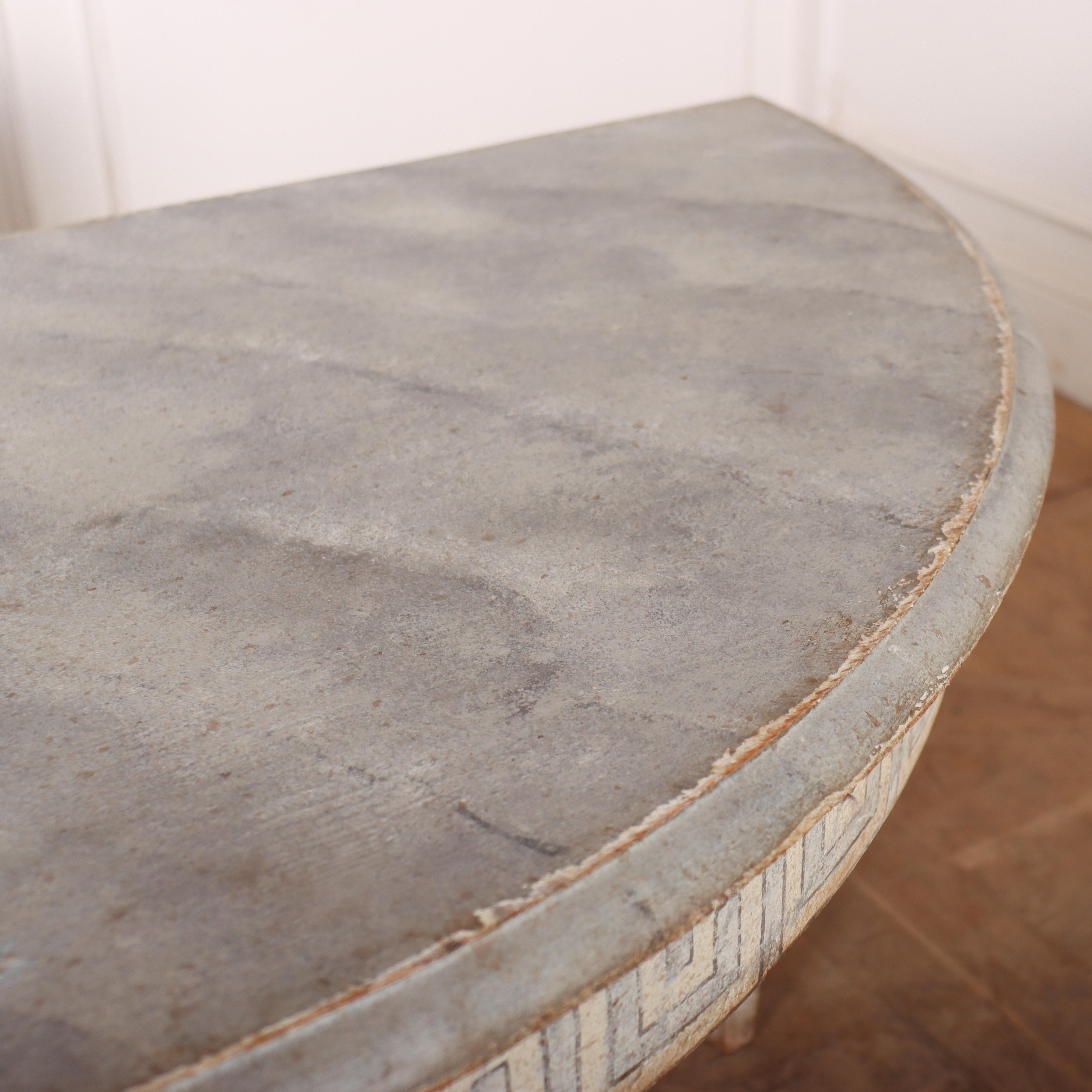 Pine Pair of Swedish Demi Lune Consoles For Sale