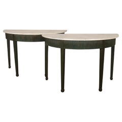 Pair of Swedish Demi Lune Consoles