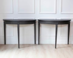 Pair of Swedish Demi-Lune Tables, circa 1880