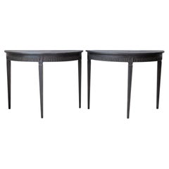 Pair of Swedish Demi-Lune Tables, circa 1880