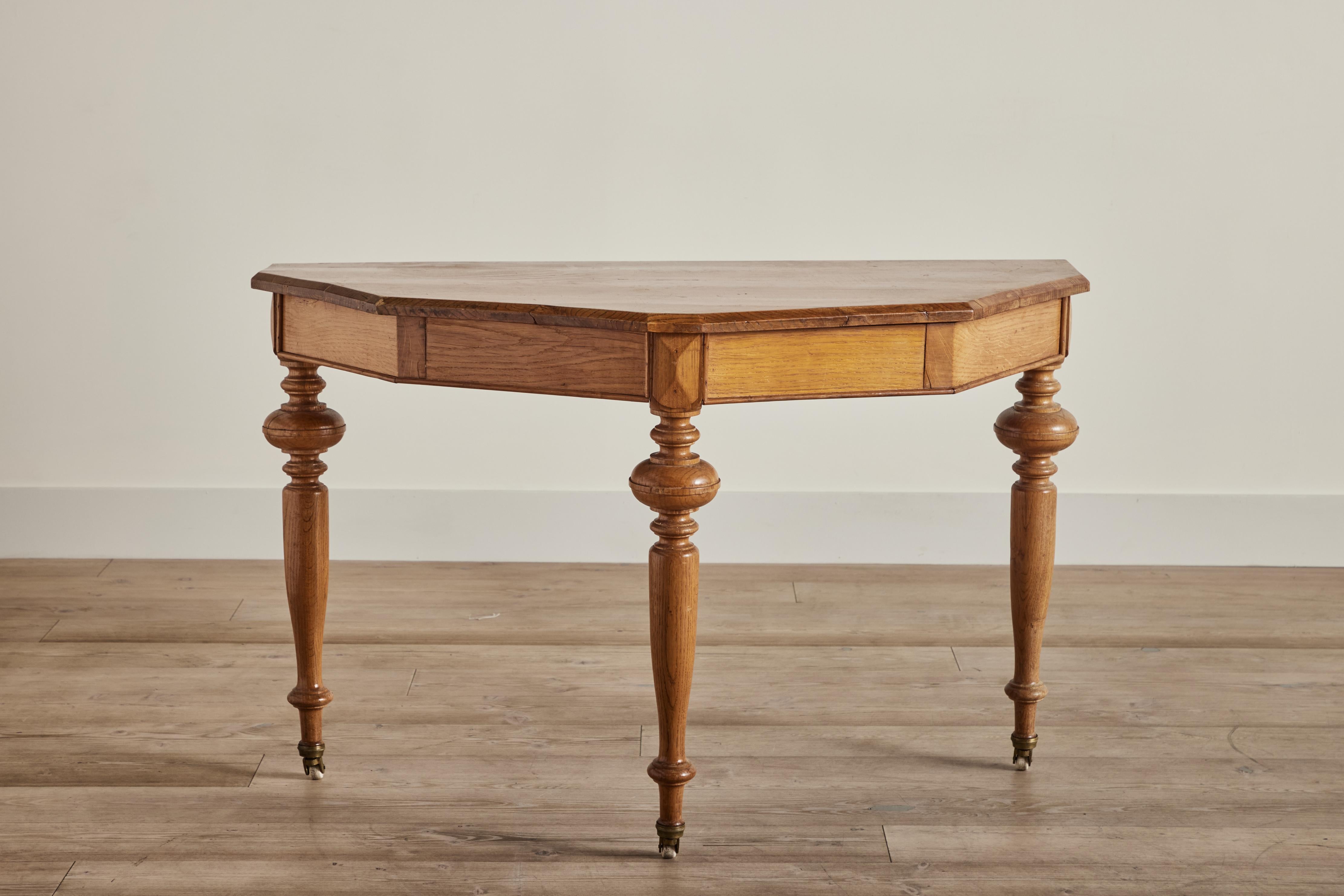 Wood Pair of Swedish Demilune Tables