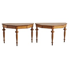 Pair of Swedish Demilune Tables