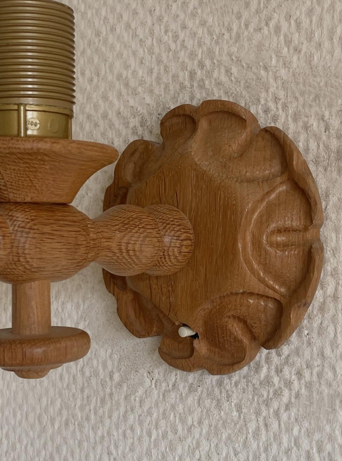 Pair Swedish Designer Pine Wall Sconces with Pleated Shades, Sweden, 1950s 4