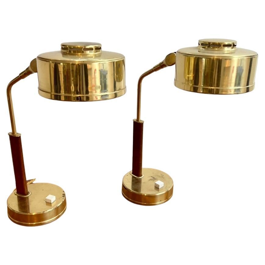 Pair of Swedish Desk Lamps by Bröderna Johansson Auto-Metallfabrik, 1950s For Sale