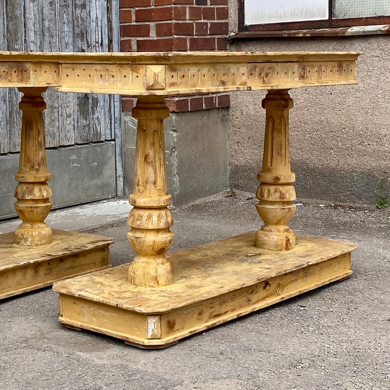 Pair of Swedish Pillar Console Tables, Early 19th Century For Sale 4