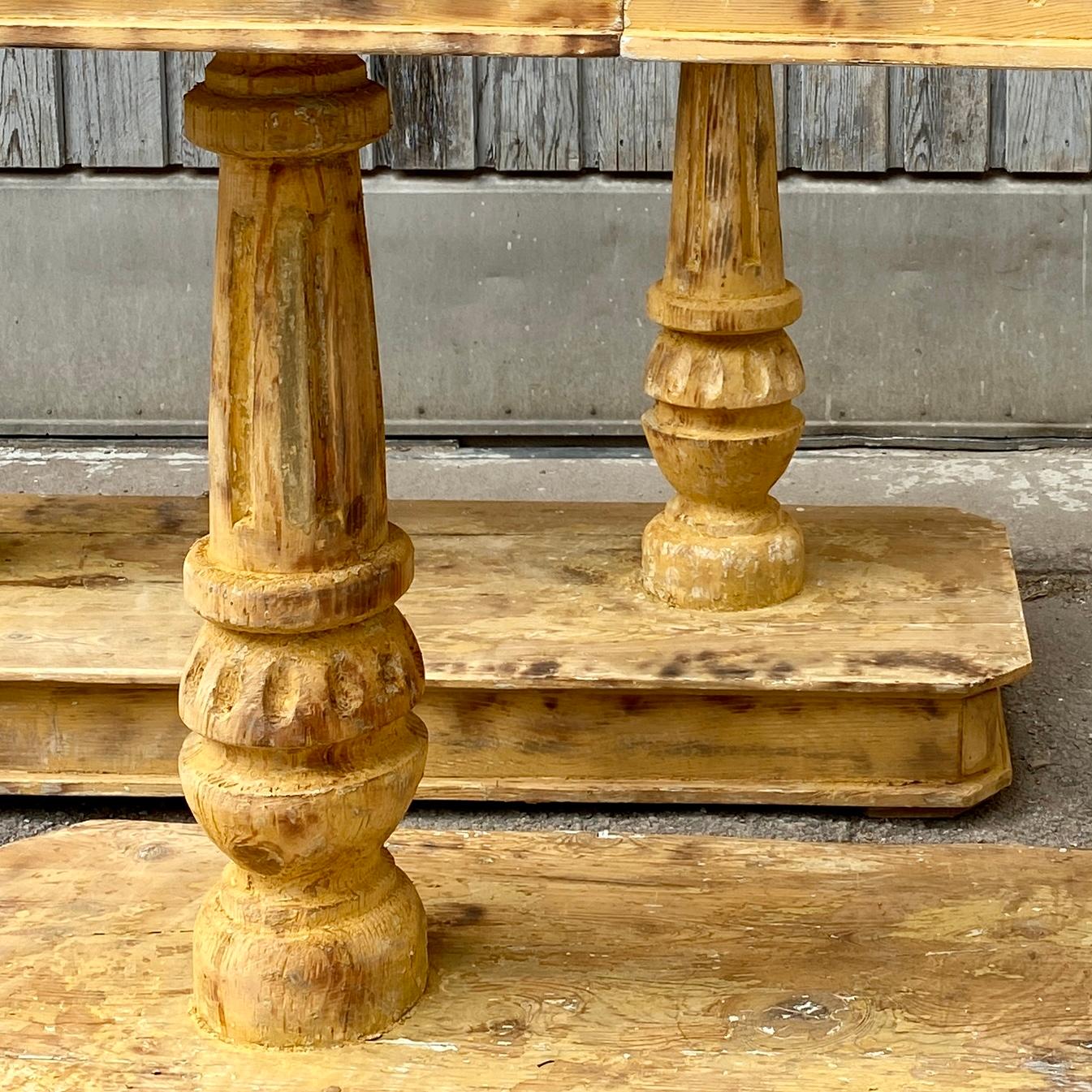 Pair of Swedish Pillar Console Tables, Early 19th Century In Good Condition For Sale In Haddonfield, NJ