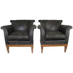 Pair of Swedish Early 20th Century Bergeres in Golden Birch