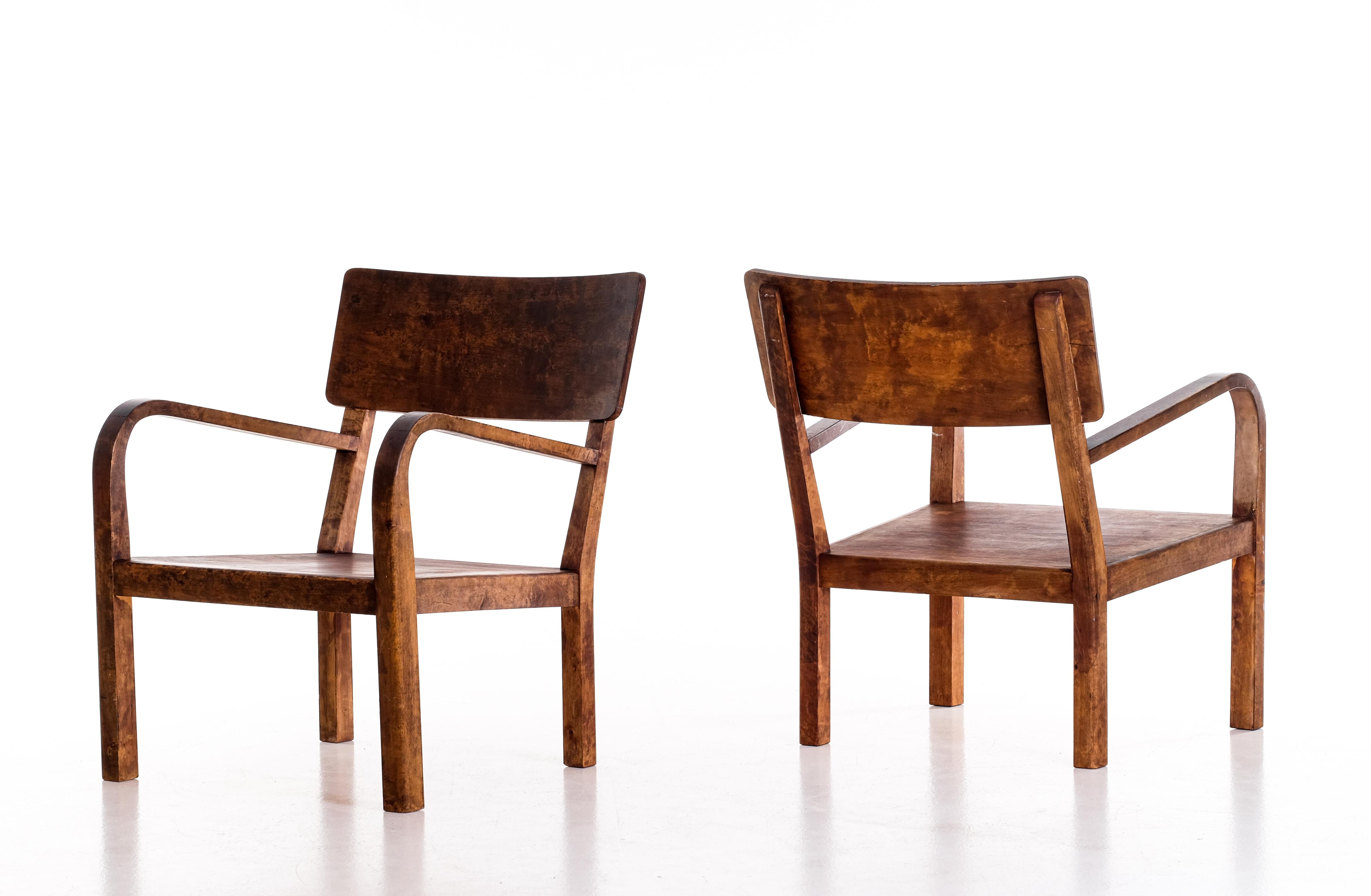 Paar schwedische Sessel, 1950er Jahre (Schwedisch) im Angebot