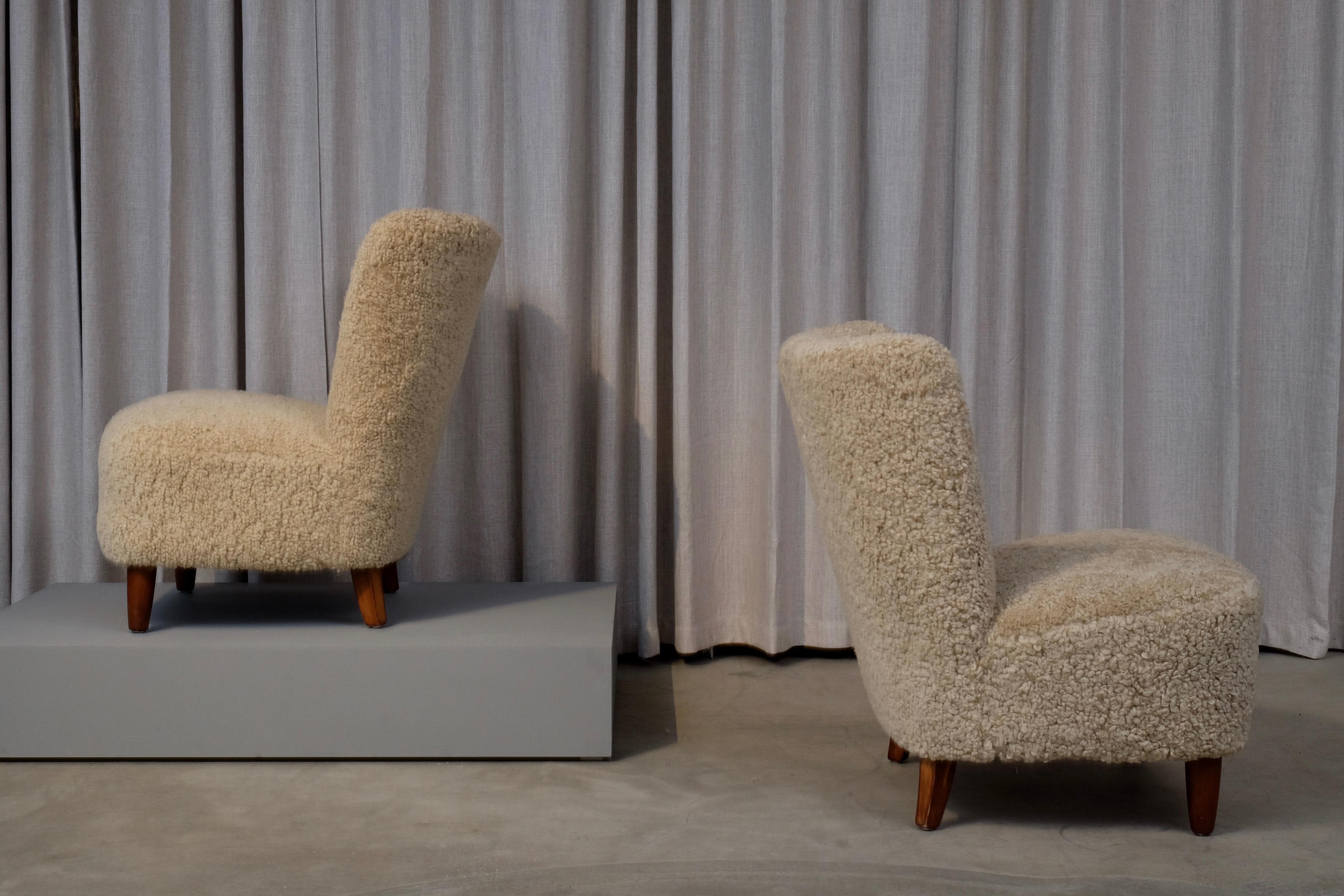 Pair of Swedish Easy Chairs, 1950s 2