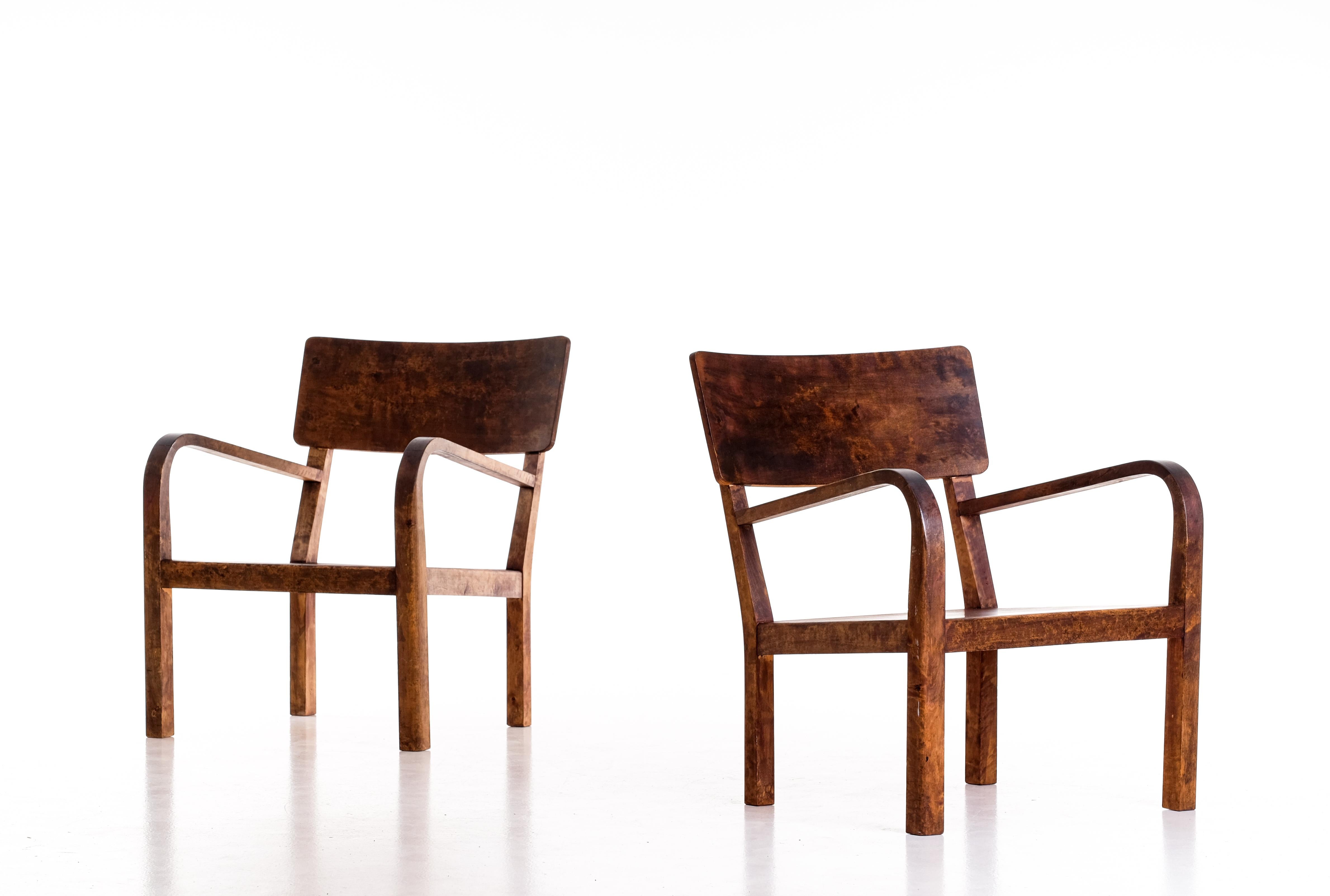Pair of Swedish Easy Chairs, 1950s For Sale 2