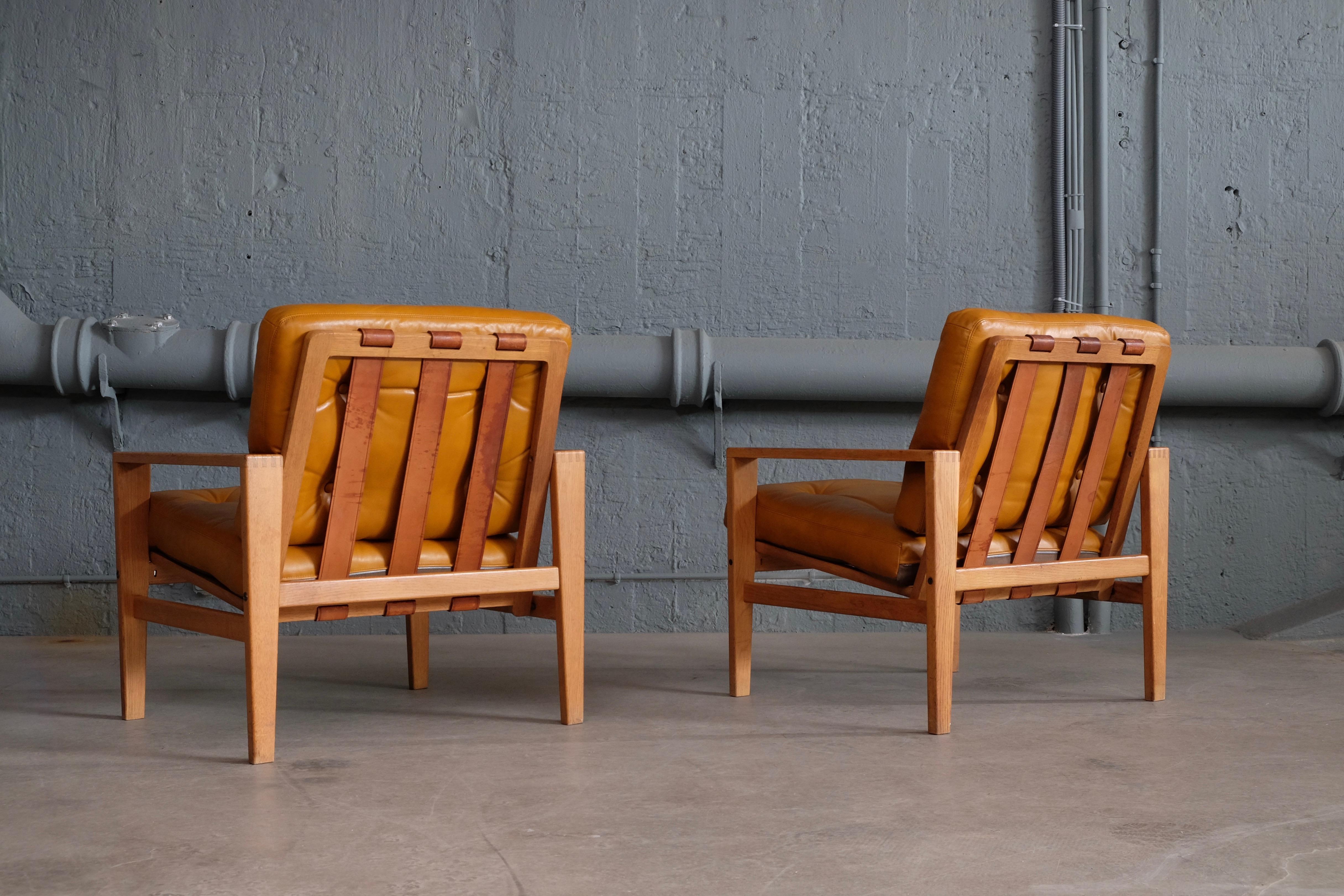 Scandinavian Modern Pair of Swedish Easy Chairs, 1960s