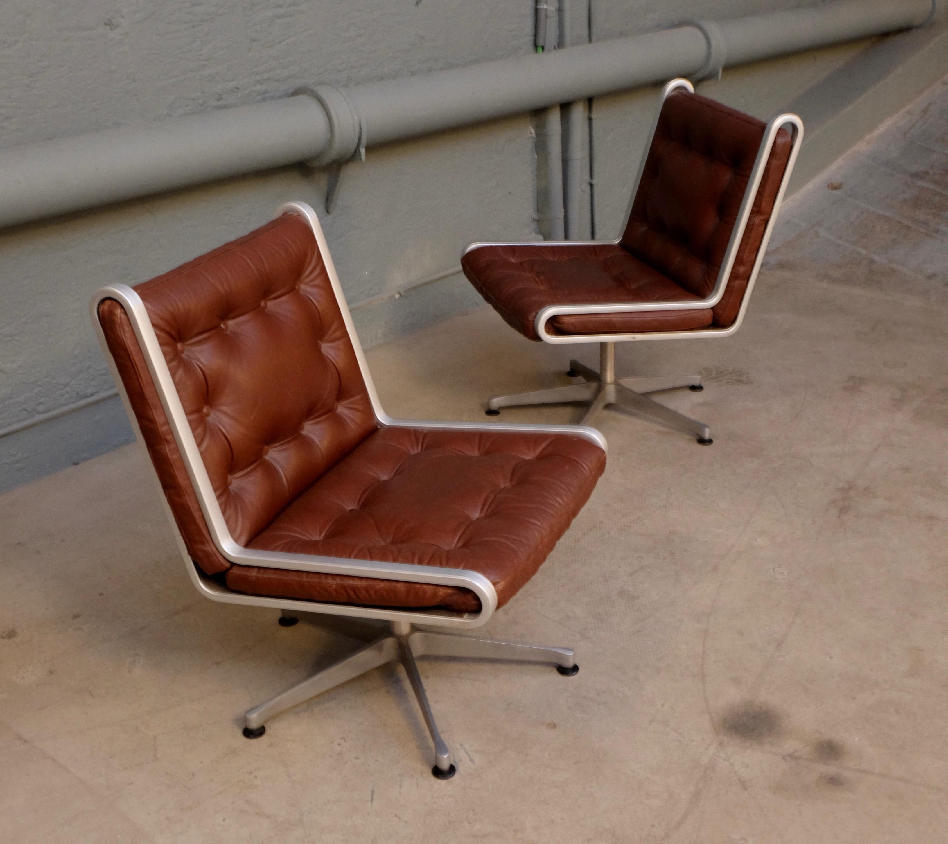 Late 20th Century Pair of Erik Sigfrid Persson Easy Chairs, Sweden, 1970s