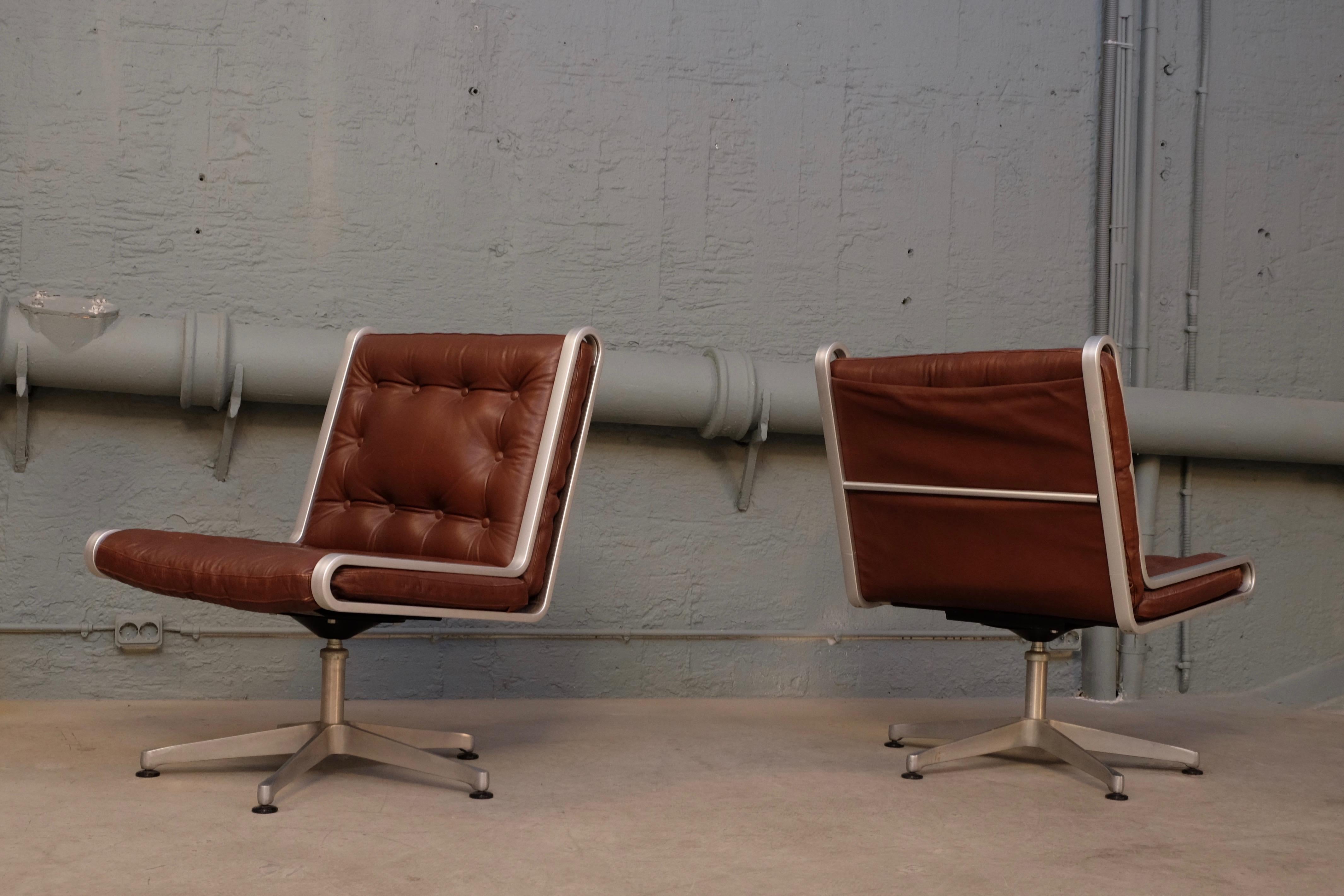 Pair of Erik Sigfrid Persson Easy Chairs, Sweden, 1970s 1