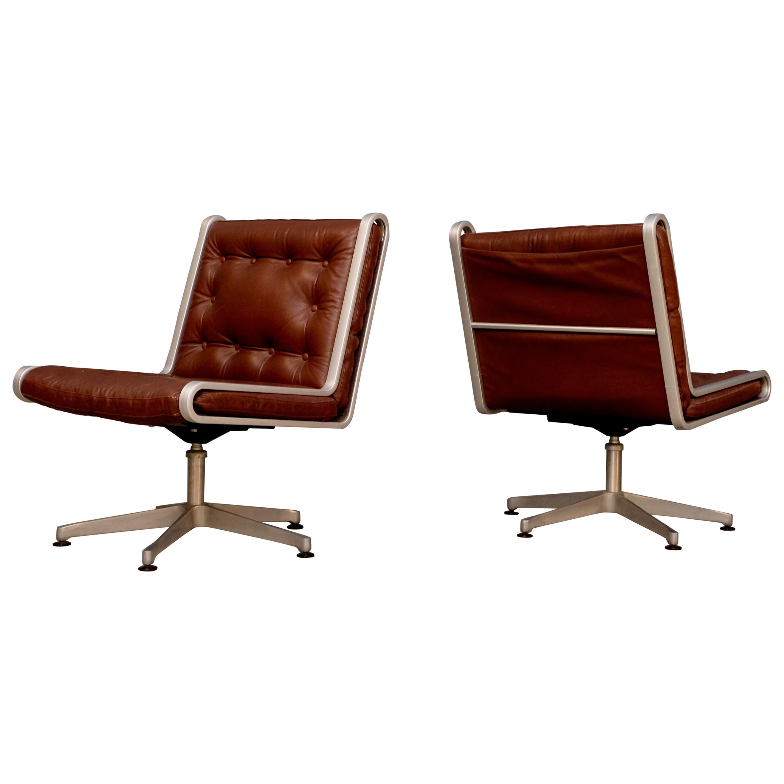 Pair of Erik Sigfrid Persson Easy Chairs, Sweden, 1970s