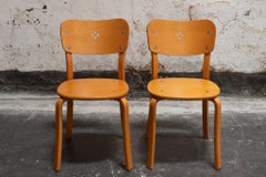 Pair of Swedish Elm Bentwood Chairs in the Style of Alvar Aalto