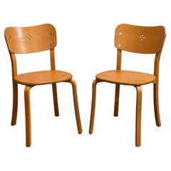 Pair of Swedish Elm Bentwood Chairs in the Style of Alvar Aalto