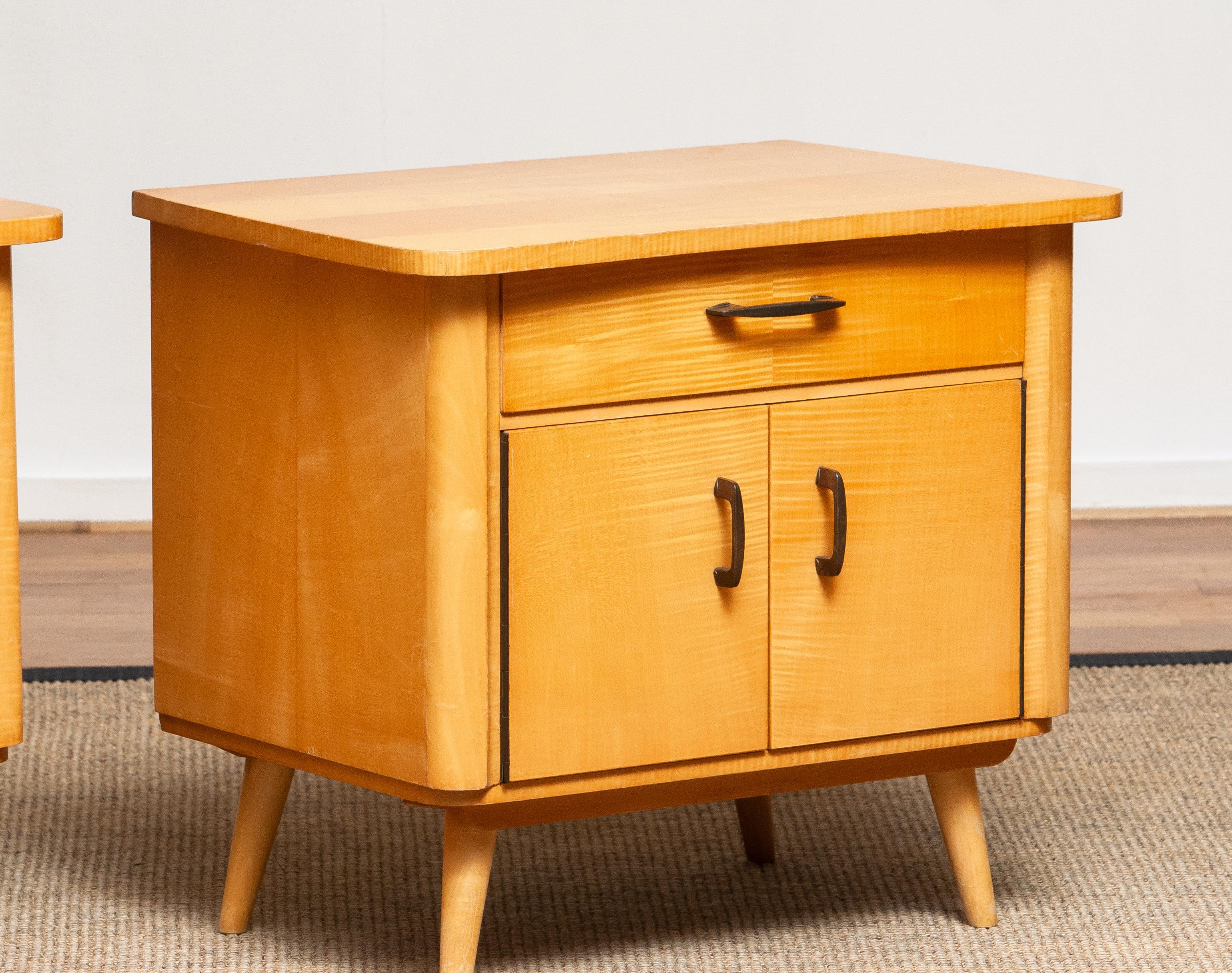 Pair of Swedish Elm Nightstands, 1950s For Sale 6
