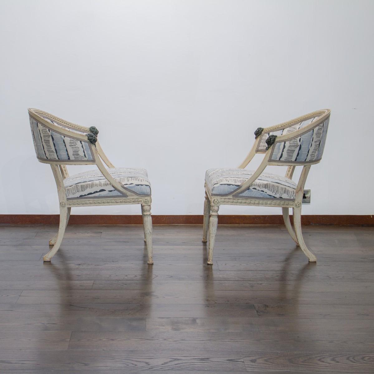 Pair of Swedish Empire Chairs, circa 1800 1