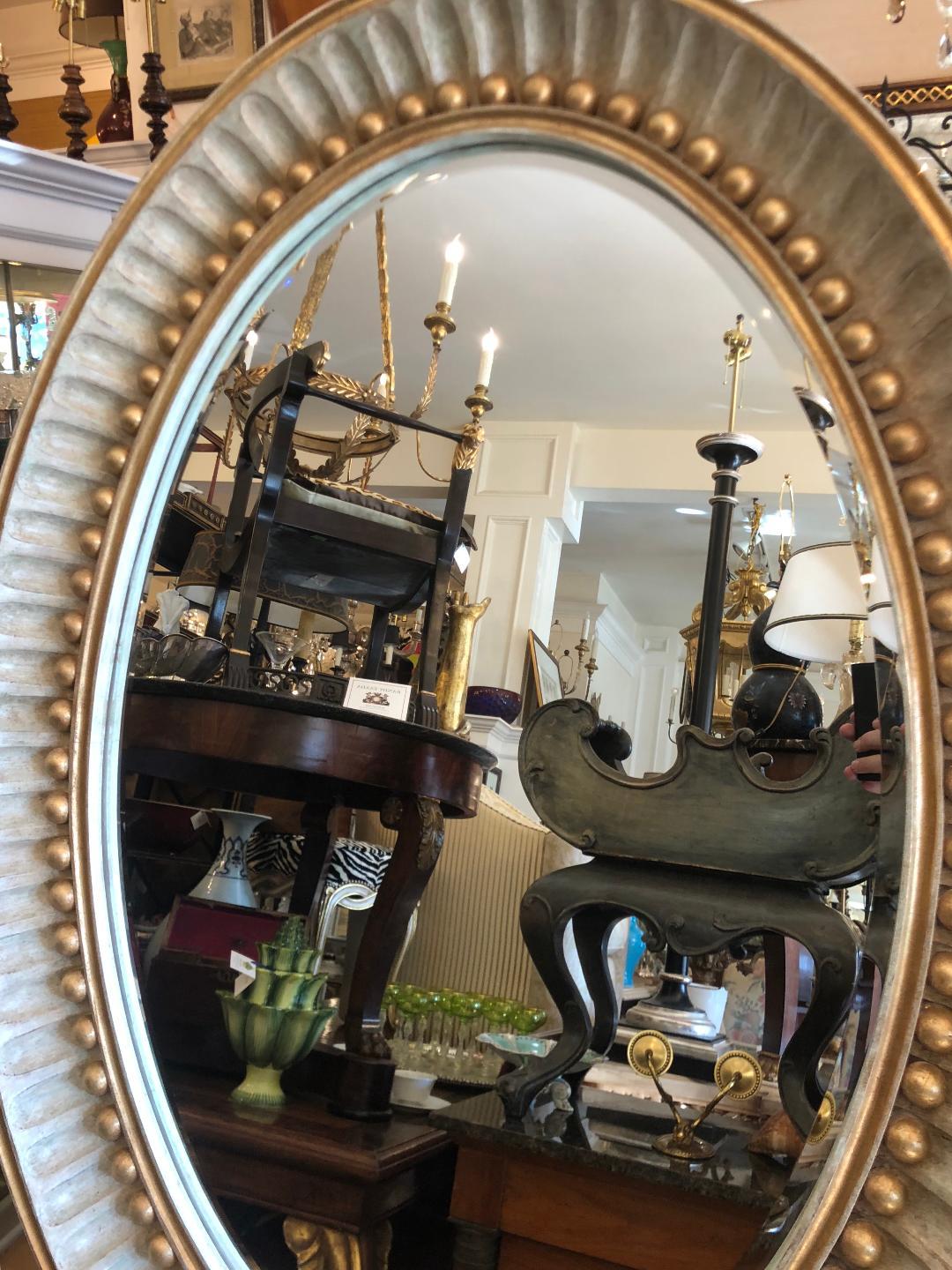 Pair of Swedish Empire Neoclassical Oval Mirrors by Charles Pollock for William In Good Condition In LOS ANGELES, CA