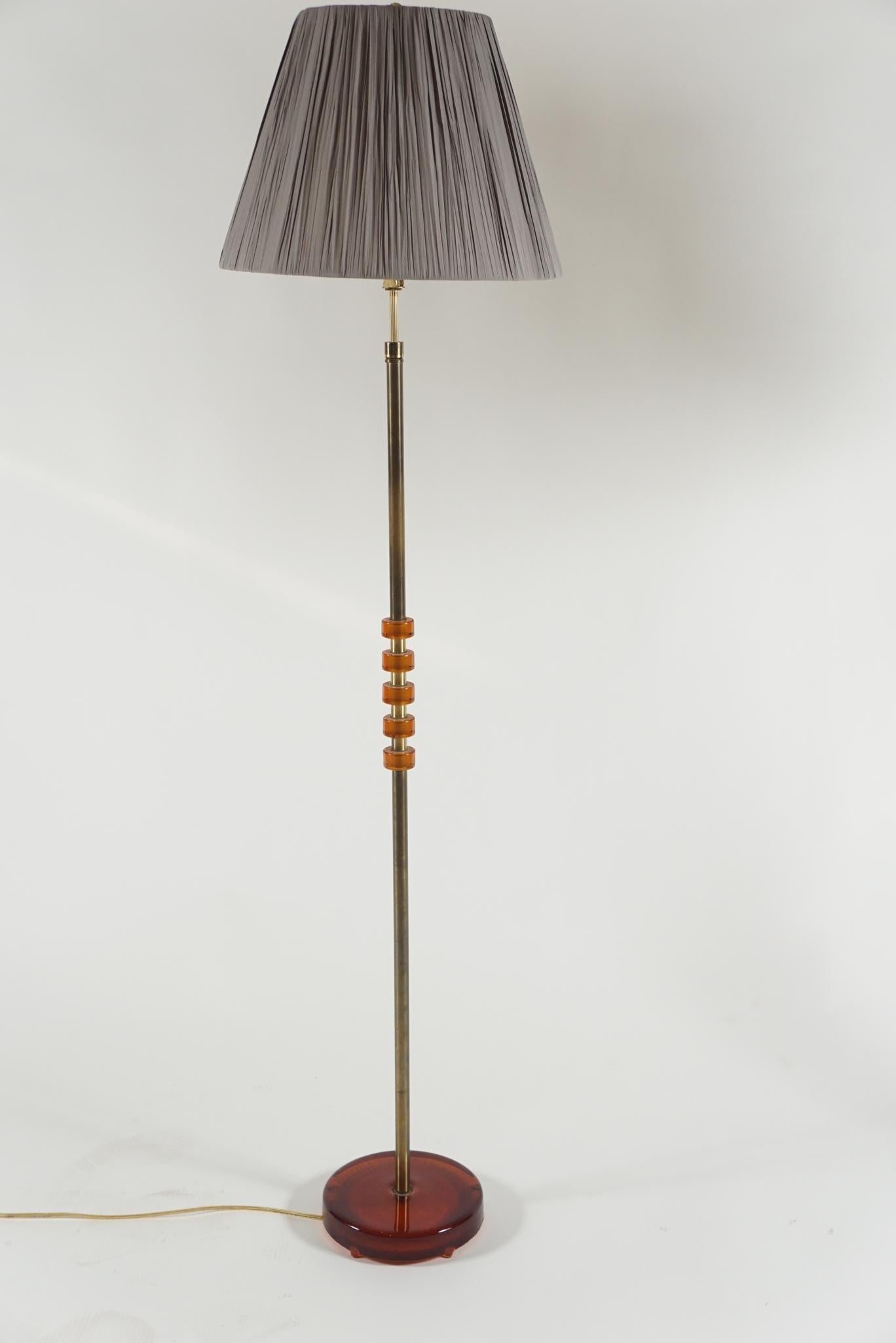 Mid-Century Modern Pair of Swedish Floor Lamps by Orrefors